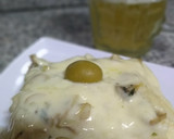 Foto del paso 8 de la receta: Pizza de champignones con masa soufflé y salsa blanca.🍕🍄