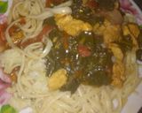 Foto del paso 5 de la receta Tallarines con espinaca y pollo