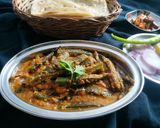 A picture of step 7 of Aachari Bhindi.