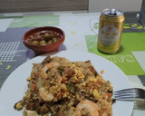 Foto del paso 7 de la receta: Arroz con carne, verduras, gambas y salsa de soja