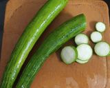 A picture of step 1 of Ridge gourd fritters.