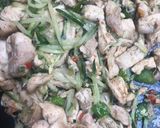 A picture of step 1 of Tortilla chicken wrap.