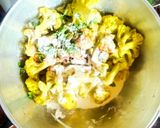 A picture of step 2 of Chilli gobhi with paneer.