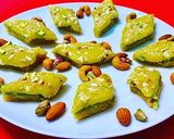 A picture of step 11 of Kaju Pista Badam Burfi.