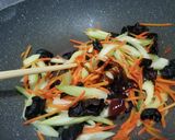 A picture of step 2 of Chinese Quick Vegetables Stir Fry celery, cloud ear, carrot mix.
