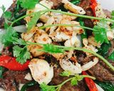 Hình bước làm 2 của món Gan heo chiên tỏi