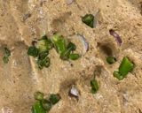 A picture of step 3 of Besan wali roti or chane ki daal ki roti.