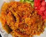 A picture of step 14 of Karachi Bombay biryani (without meat).