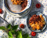 Hình bước làm 3 của món Brunch đơn giản: Đậu đỏ luộc ăn kèm dừa khô và sữa chua