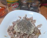 A picture of step 2 of Chicken spread or Dressing.