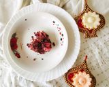A picture of step 4 of ROSE COCONUT LADDU No Time No - fry Diwali sweet special Rose coconut laddu 🌹🌹.