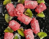 A picture of step 5 of Pink meethi khandvi.