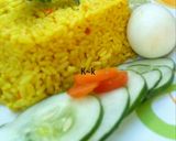 A picture of step 1 of Turmeric lemon rice.