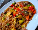 Foto del paso 8 de la receta: Arroz frito y chow mein de pollo