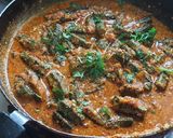 A picture of step 9 of Restaurant style bhindi masala.