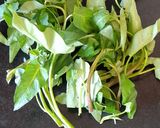 A picture of step 1 of Water Spinach Chilla.
