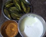 A picture of step 1 of Dahi Karele / curd bittergourd.