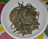 Foto del paso 5 de la receta: Tallarines de espirulina con salsa de brócoli y soja texturizada