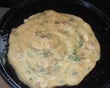 A picture of step 4 of Moong dal chilla.