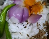 A picture of step 2 of Raw mango,drumstick,coconut curry..mom’s recipe.
