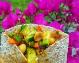 A picture of step 4 of Veggie Chickpea Wrap.