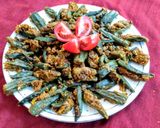 A picture of step 6 of Stuffed (okra) bhendi masala(maharastrain style).