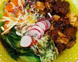 Gemüse - Reis - Bowl mit karamellisiertem Schweinebraten Rezeptschritt 10 Foto