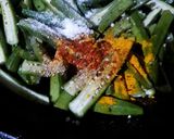 A picture of step 2 of Spicy bhindi.