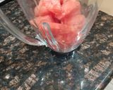A picture of step 1 of Watermelon slushy.