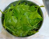 A picture of step 1 of Palak Paneer.