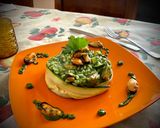 A picture of step 8 of Rice with Zucchini Pesto and Mussels.