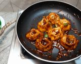 A picture of step 12 of DEVIL MOMOS | SPICY VEGETABLE MOMO IN Chilli GARLIC SAUCE.
