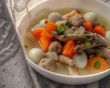 A picture of step 7 of Quail Eggs Chicken Feet Carrots and Meatballs Soup.