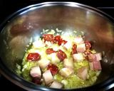 Foto del paso 6 de la receta Guiso de patata y guisante con chorizo y bacon ahumado