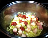 Foto del paso 6 de la receta: Guiso de patata y guisante con chorizo y bacon ahumado