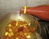 A picture of step 2 of Chilli Paneer roll.