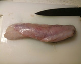 A picture of step 2 of Monkfish wrapped in parma ham.