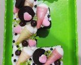Foto langkah ke 5 dari resep Brownies Kukus Ny. Liem (versi letter cake).