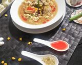A picture of step 7 of Wonton corn soup.