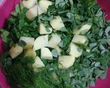 A picture of step 1 of Alo Palak soya methi.