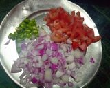 A picture of step 2 of Green chana masala.