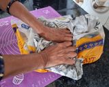 A picture of step 5 of Sarevda papdi.