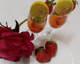 A picture of step 4 of Strawberry lemon green tea.