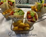 A picture of step 4 of Coronation Chicken Wrap with Fries / Chips:.