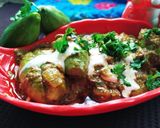 A picture of step 6 of Cottage cheese stuffed pointed gourd with gravy.