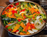 A picture of step 3 of Mike's Chunky Chicken Fajita Style Soft Tacos.