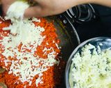 A picture of step 2 of Gajar halwa shots.