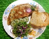 A picture of step 3 of Royal Green Omelette.