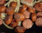 A picture of step 4 of Simple Sausage and Greens Stir-fry.