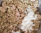 A picture of step 1 of Turkey stuffing with pork sausage meat & Cranberry Sauce 😀.